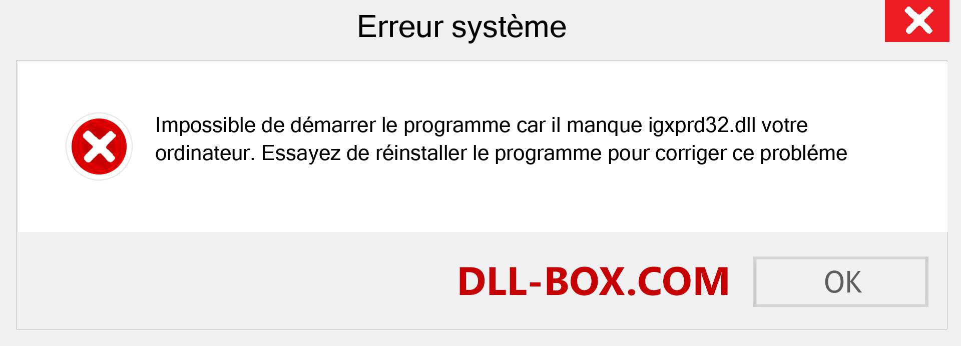 Le fichier igxprd32.dll est manquant ?. Télécharger pour Windows 7, 8, 10 - Correction de l'erreur manquante igxprd32 dll sur Windows, photos, images