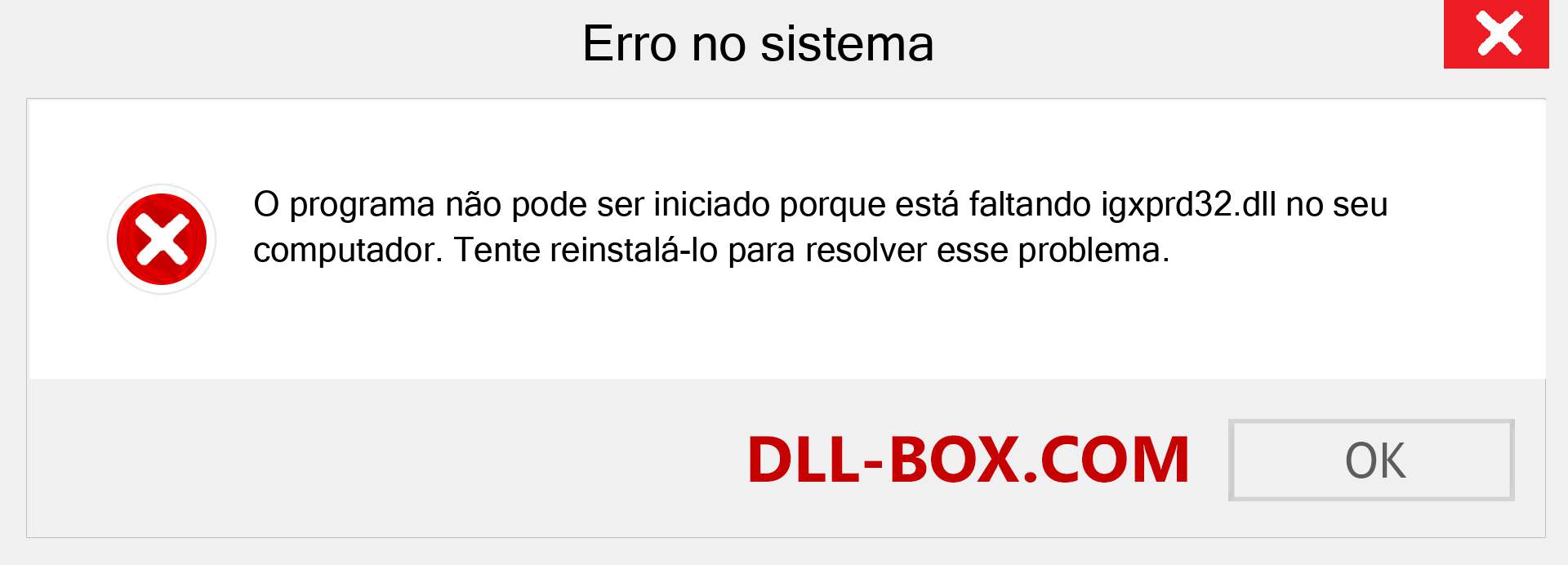 Arquivo igxprd32.dll ausente ?. Download para Windows 7, 8, 10 - Correção de erro ausente igxprd32 dll no Windows, fotos, imagens