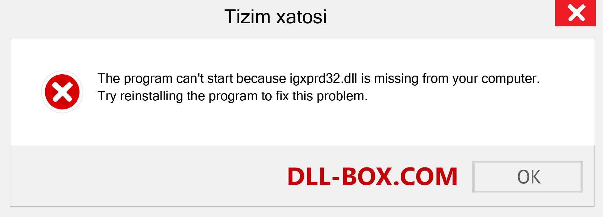 igxprd32.dll fayli yo'qolganmi?. Windows 7, 8, 10 uchun yuklab olish - Windowsda igxprd32 dll etishmayotgan xatoni tuzating, rasmlar, rasmlar